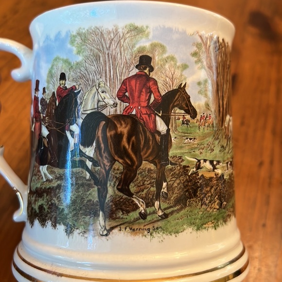 Crown Dorset Fox Hunt Large Beer Stein Mug Staffordshire England Fine Ceramics - Picture 8 of 14